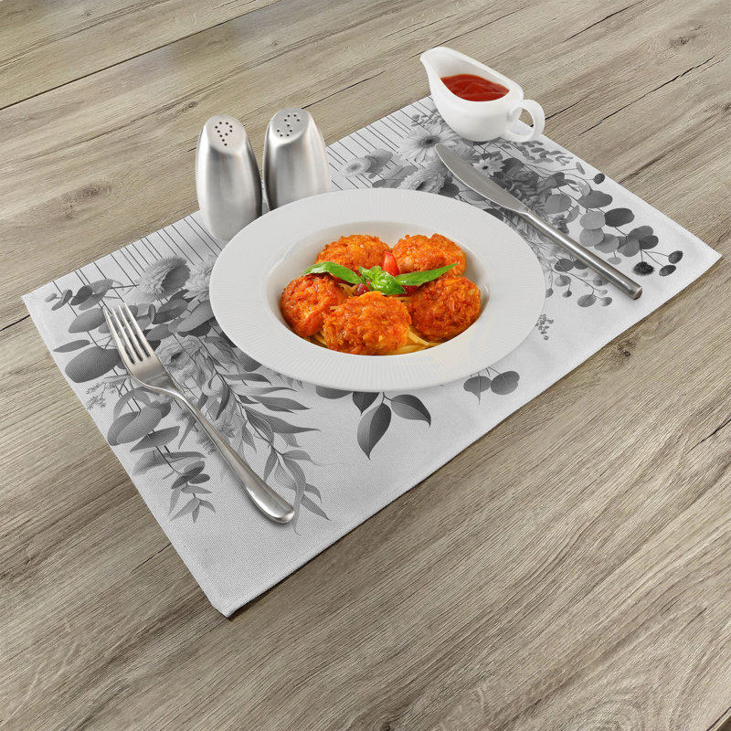 Ensemble de 4 napperons gris Ambesonne