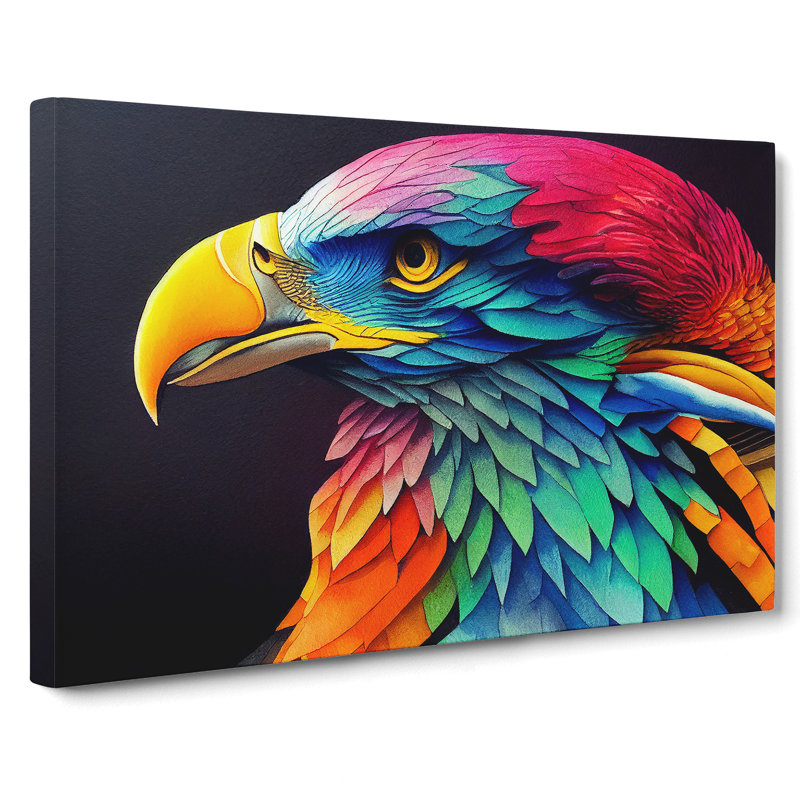 Eagle Bird Watercolour Vol.1 - Wrapped Canvas, 50cm H x 76cm W x 3cm D