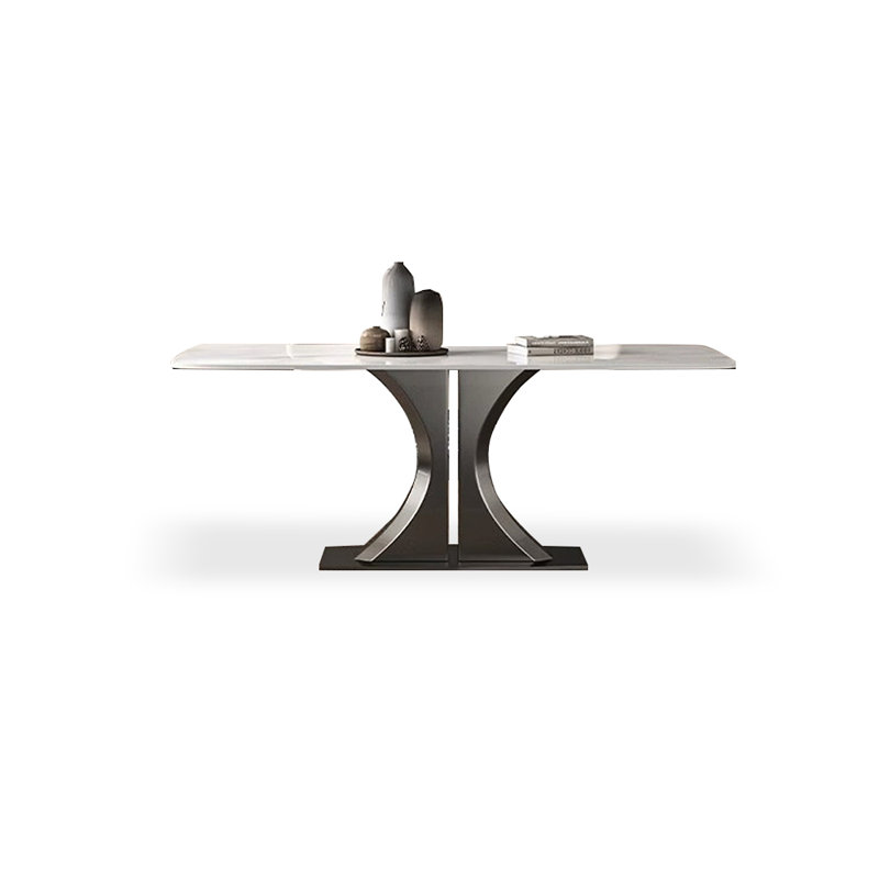 Picture colour Rectangular Sintered Stone tabletop Dining Table, 29.53"H x 51.18"L x 31.5"W