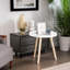 Judlaph Round White End Table Side Table Accent Sofa Living Room Furniture