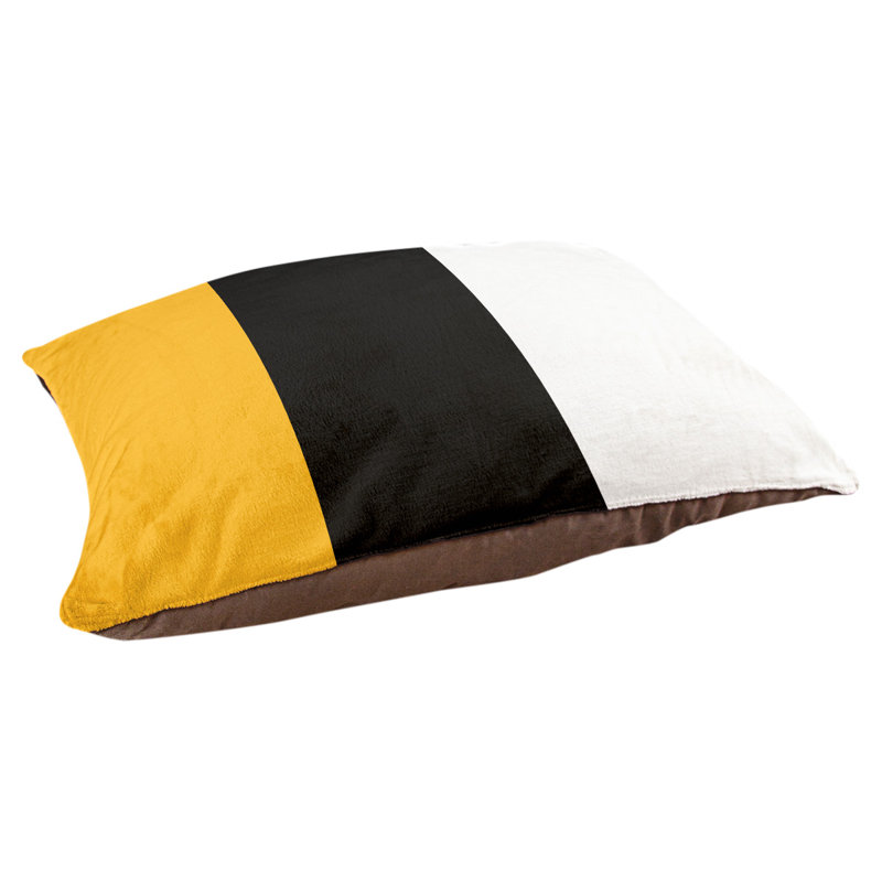 Coussin rectangulaire designer Tampa Bay, Petit (L 18 po x l 28 po), Pittsburgh Gold / noir / blanc