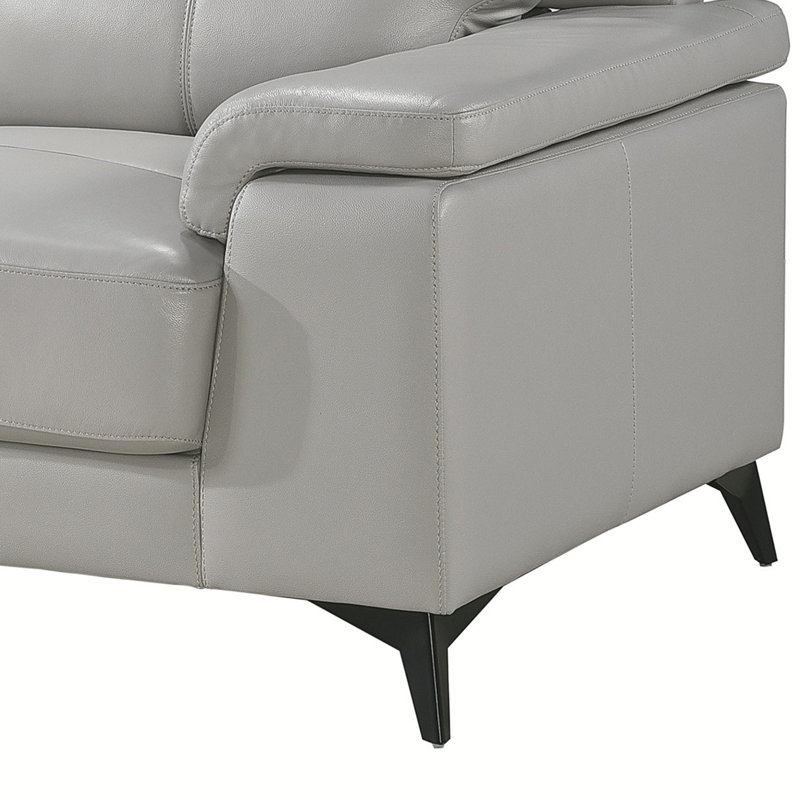 Causeuse 66,75 po avec accoudoirs coussinés, Gris clair