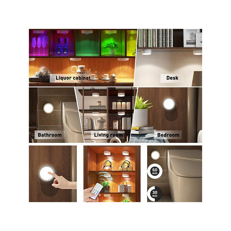 LED Lights Night Light,12 Colour Ice Light, Colour Remote Control Light, LED Cabinet Light