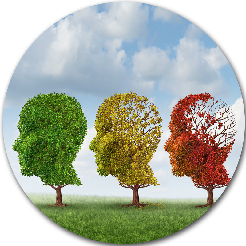 « brain aging », impression sur métal, H 38 po x l 38 po x P 1 po