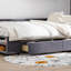 Lit plateforme simple tapissier en forme de L avec rangement et tiroirs-766031154