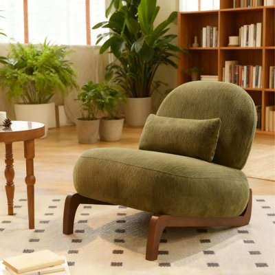 Mignon fauteuil d'appoint, fauteuil de salon avec coussin moelleux, fauteuil de chambre confortable, fauteuil de lecture confortable sans accoudoirs pour appartement, salle d'attente, balcon, ensemble de 2