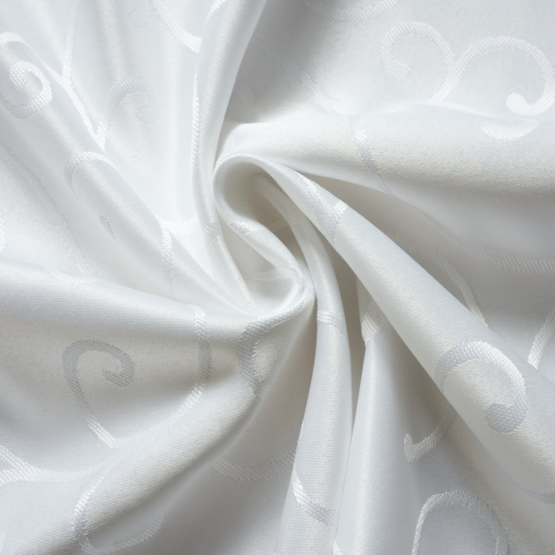 Jacquard Waterproof Thick Elegant Soft Premium Damask Branch Scroll Decorative Home Kitchen Table Cloth Liquid Repellent and Stain Resistant Tablecloth, White Colour Round 70 Inch