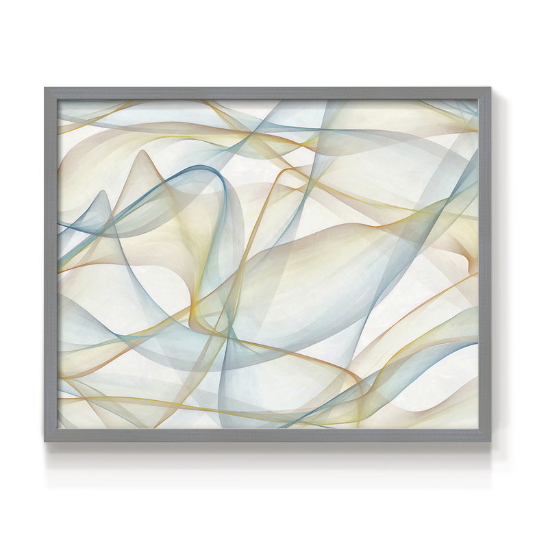 «Curves and Waves» - impression encadrée - réarmable, H 16 po x l 20 po, Gris