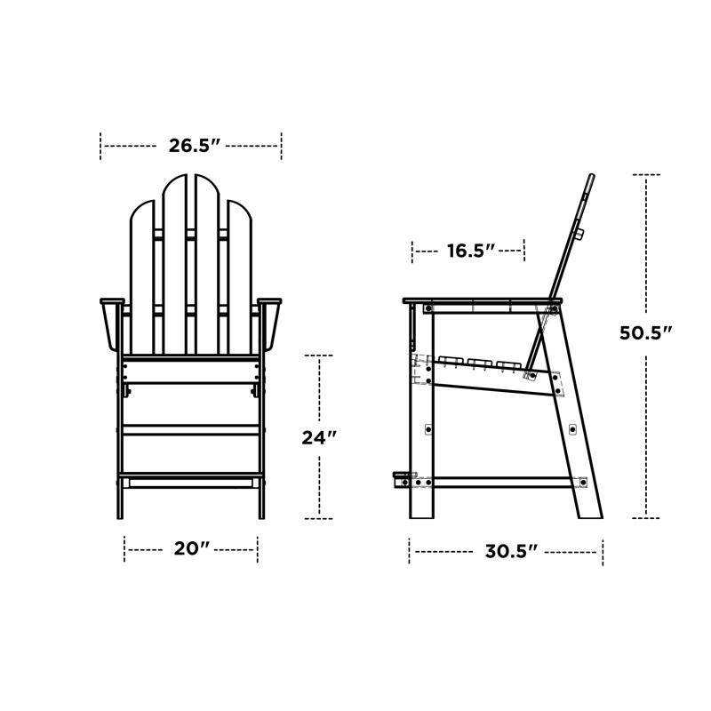 POLYWOOD Long Island Counter Chair, Aruba