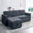 Kerica 2 - Piece Microfiber L-Shaped Sleeper Sofa Bed with USB – Reversible Pull Out Couch with Storage Chaise-1545255947