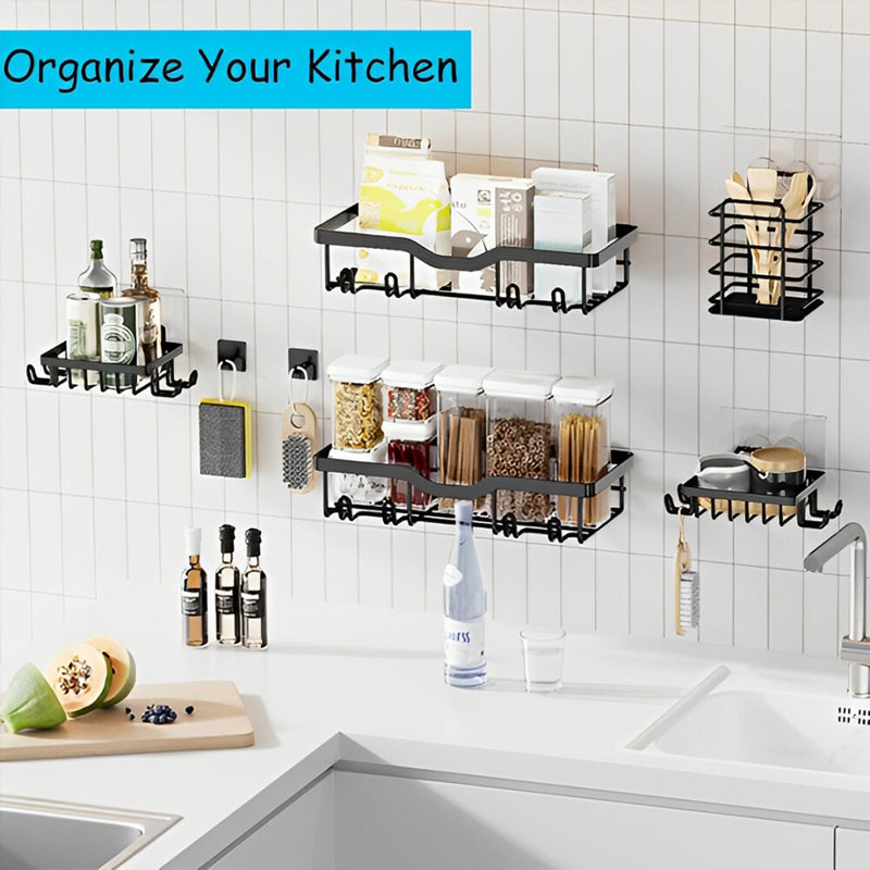Tablette de salle de bain pour rangement de rangement de douche, tablette de rangement murale pour cuisine