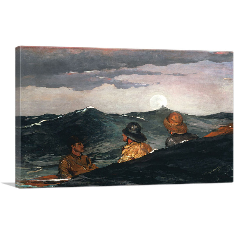 «Kissing the Moon 1904» par Winslow Homer, reproduction d'art sur toile tendue, H 18 po x l 26 po x P 1,5 po