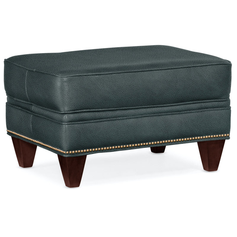 Reddish Ottoman, French Natural, Mahogany, Anilina Cacao Genuine Leather
