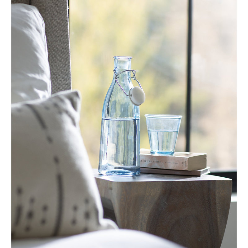 Ensemble de biberons et tasses à lait en verre recyclé Ariena - Lilas, Bleu