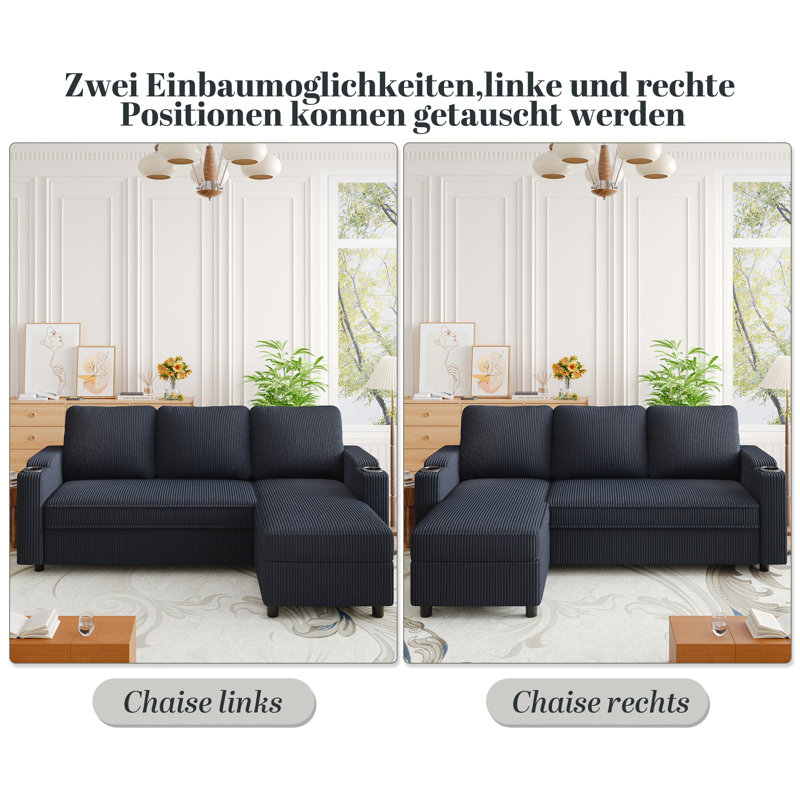 3 Seater Sofa Bed, Black