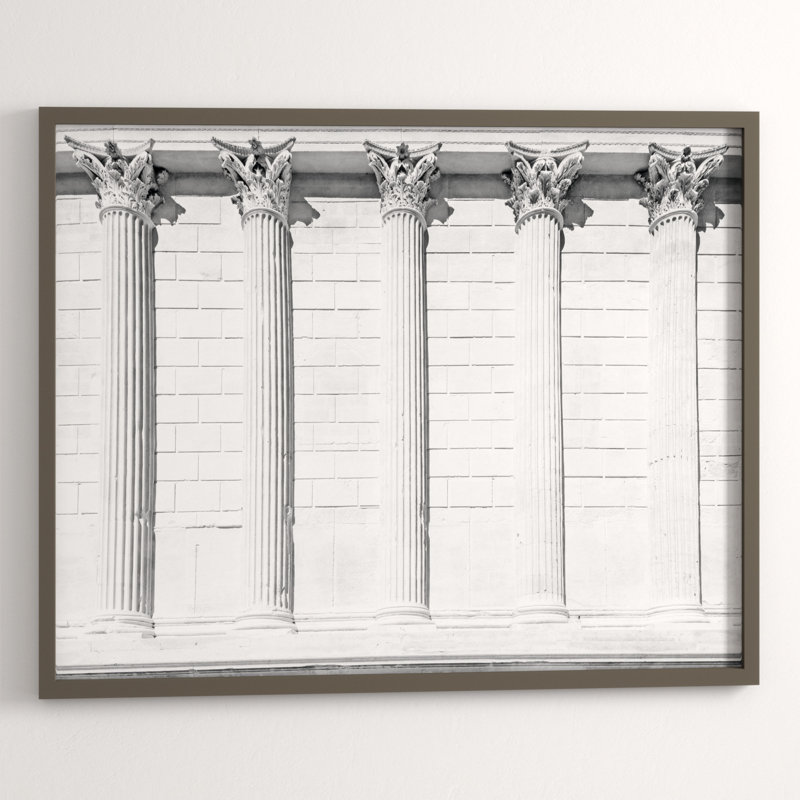 Classical Columns' Framed Photographic Print on Glass