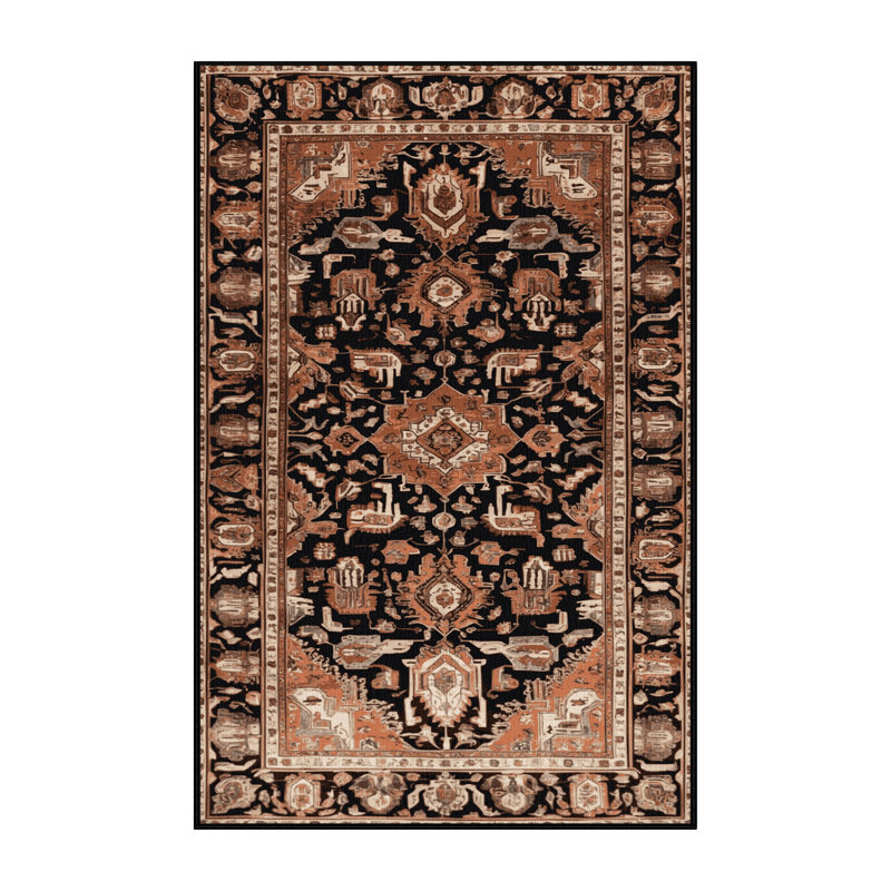 Tapis brun lavable à la machine, Tapis de couloir 2 pi x 4 pi