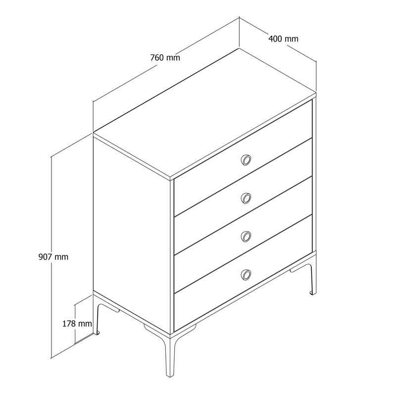 Commode Paucker, Brun