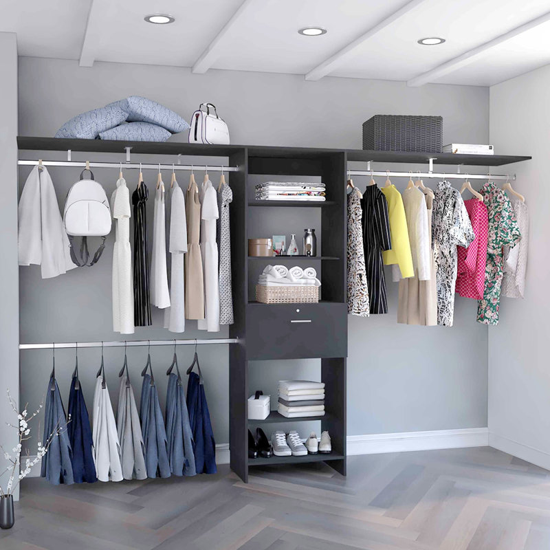 Manchester 250 Closet System, Five Open Shelves
