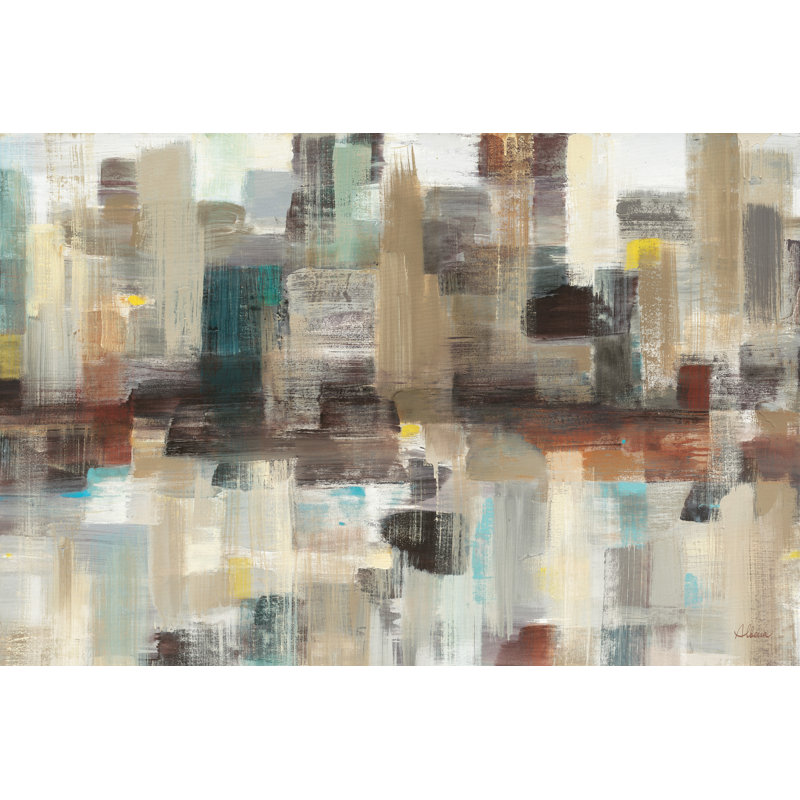 «Happy pensé III» par Albena Hristova - impression sur toile tendue, H 24 po x l 36 po, Oui, Cadre simple érable érable