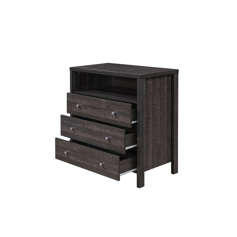 Maekayla 35.43'' W 3 - Drawer Dresser, Walnut