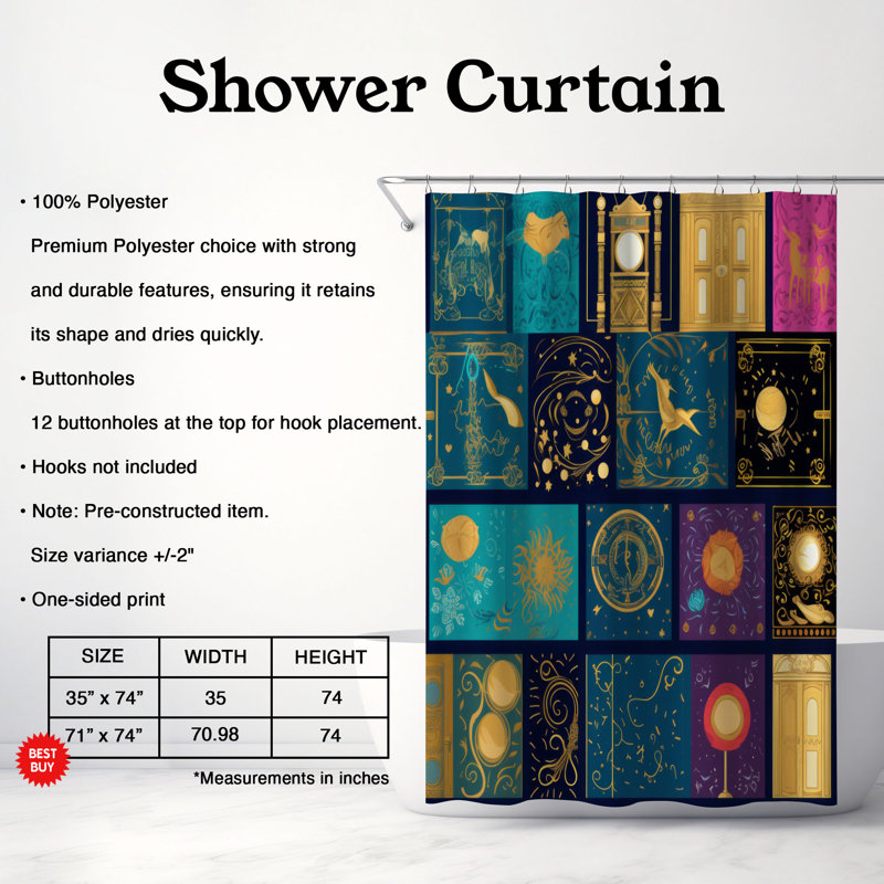 Rideau de douche Lunar Mystery - Premium, H 74 po x l 71 po