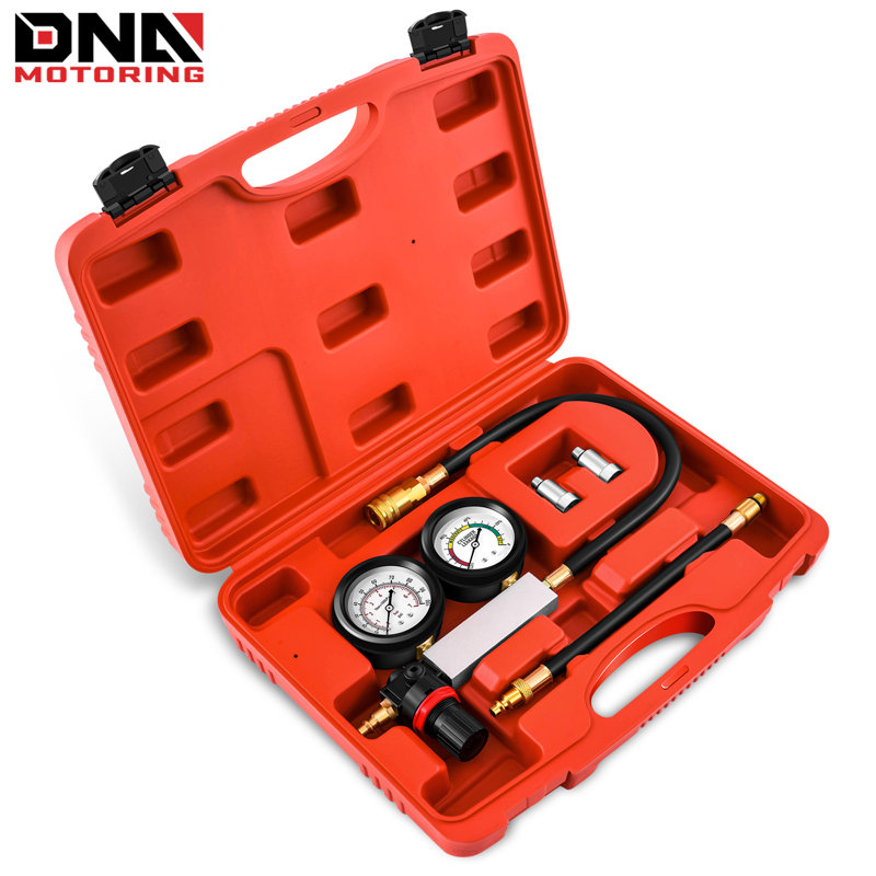 TU-21 Cylinder Leakdown Detector Engine Compression Tester Kit Pressure Gauges