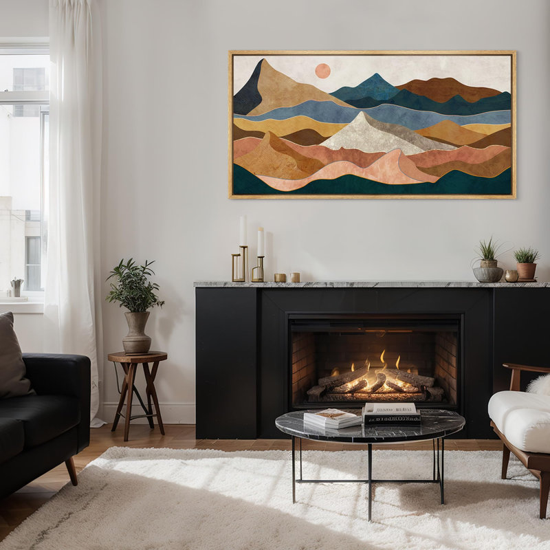 Très grande œuvre d'art murale encadrée, H 30 po x l 60 po, Naturel