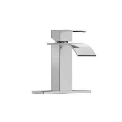 6" Bathroom Faucet In Brushed Nickel, Deck Mounted, Single Handle, , 304 Stainless Steel Nickel Finish Sink Faucet, 6", Deck-Mounted, For Fine Bathrooms