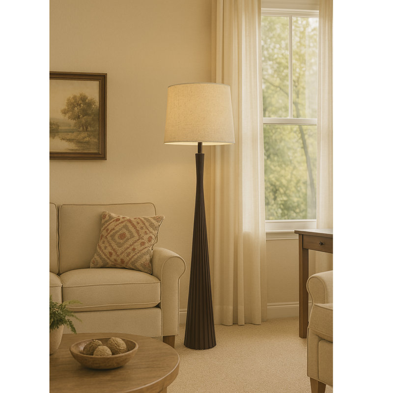 Baldwin Tall Resin Floor Lamp With Linen Shade