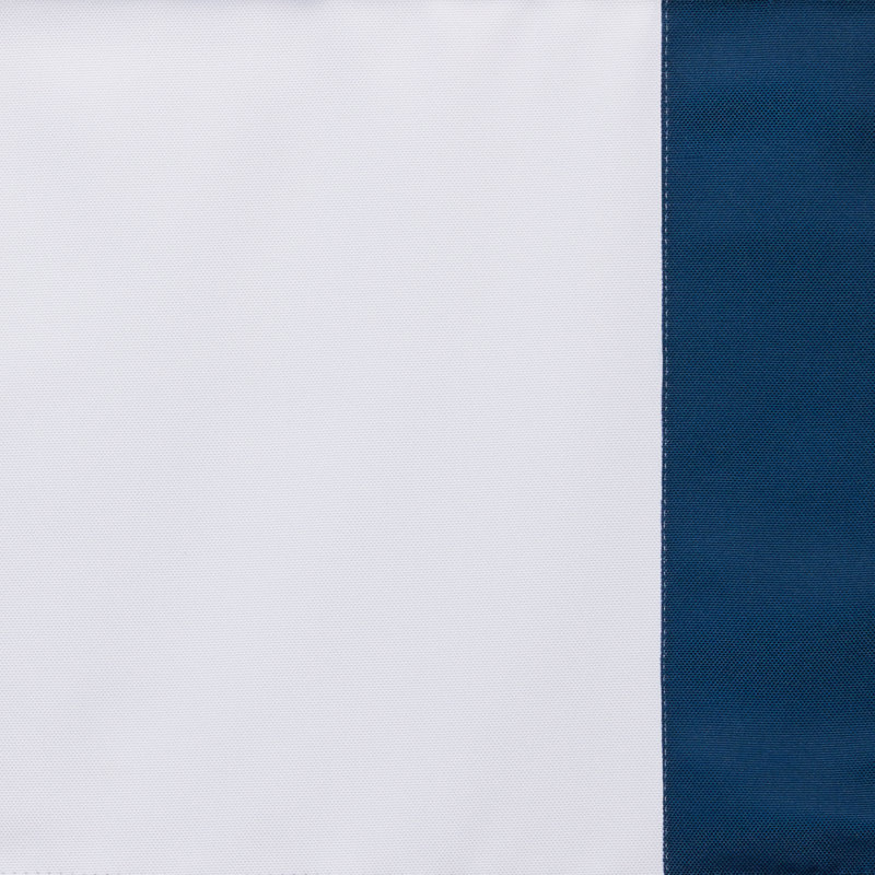 Frontera Blackout Roman Shade, White/Denim, 27"W x 64"L