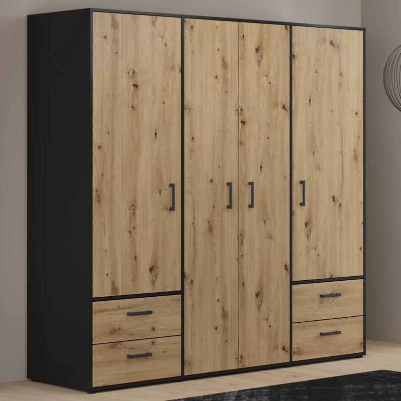 Taneem 4 Door Manufactured Wood Wardrobe