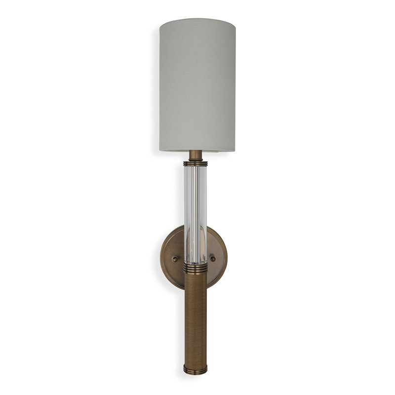 Reynolds Crystal Sconce, Aged Brass