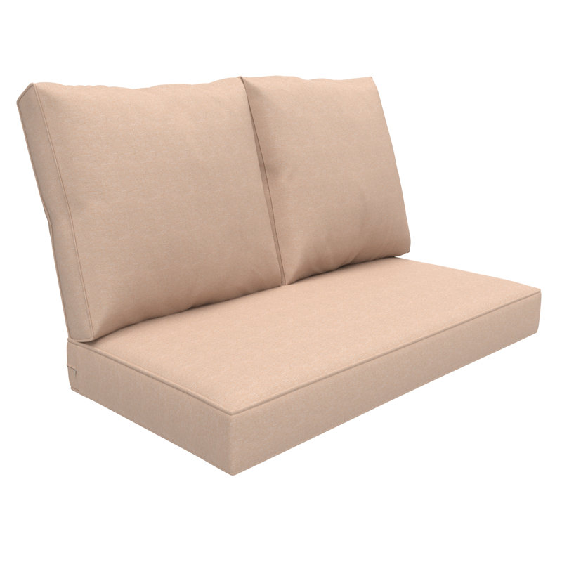 Outdoor Loveseat Cushion, Deep Seat/Back Replacement Cushion 5 Inch, Beige