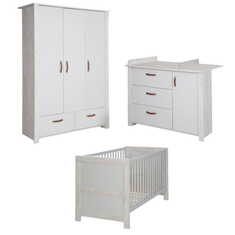 Mila Cot Bed 3-Piece Nursery Furniture Set