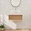 Ensemble de meuble-lavabo mural simple 24 po avec lavabo en céramique et 1 tablette ouverte-1357960049-1357960053