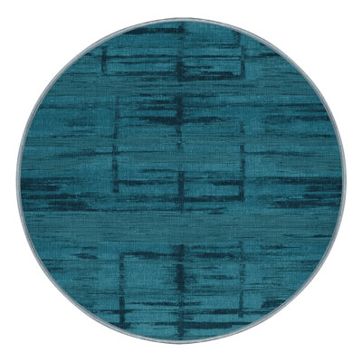 Machine Washable Abstract Blue Area Rug