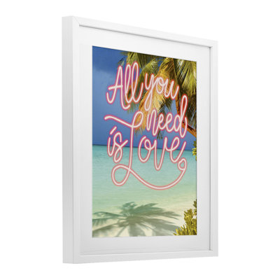 «Tropical All You Need Is Love», reproduction sous verre encadrée par Amber Sterling