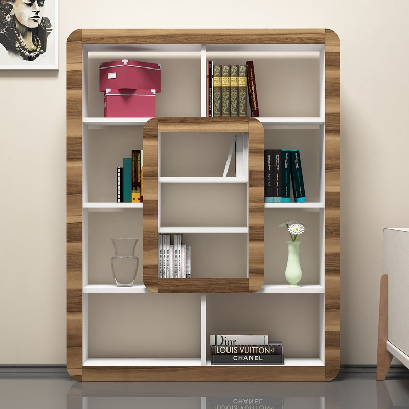 Rawson Bookcase, White/Walnut