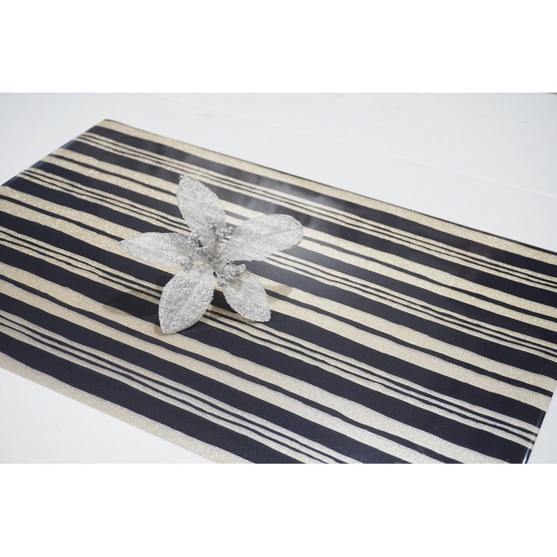 Dinora Vinyl Striped Rectangle Placemat