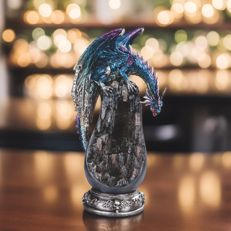11.75"H Blue Dragon on Arch Canyon Figurine