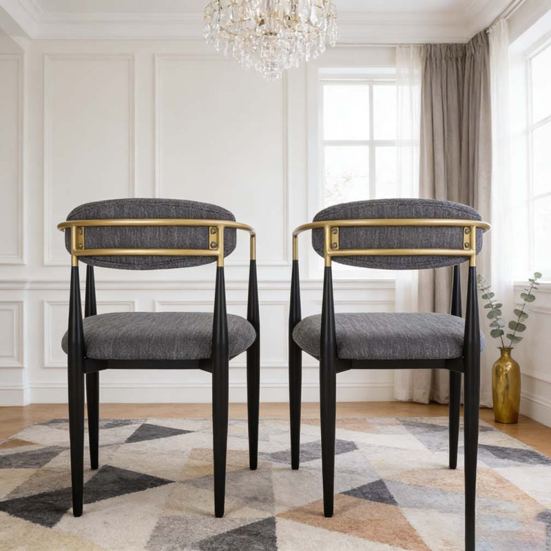 Ensemble de chaises de salle à manger, Gris anthracite