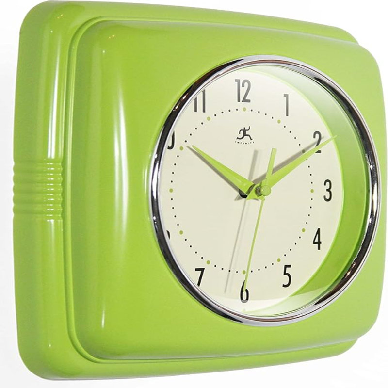 Horloge murale carrée rétro 9,5 po Infinity Instruments 13228AG-4103