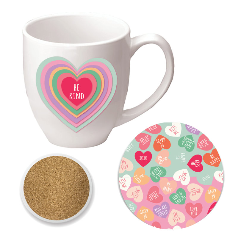 Ensemble de grandes tasses et sous-verres 16 oz
