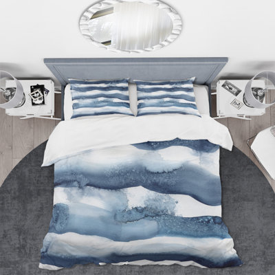 Blue Microfiber Duvet Cover Set