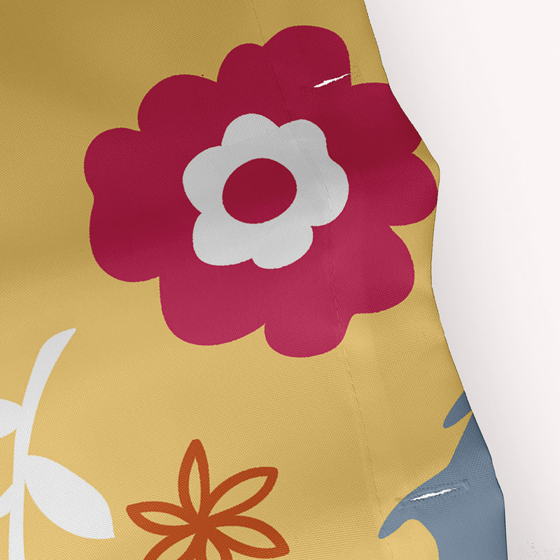 Rideau de douche Cheviot Floral par E by Design, Jaune jonquille / bleu