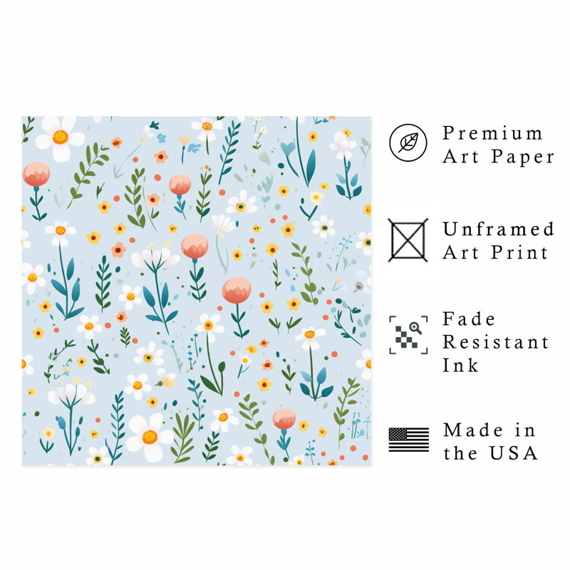 Impression florale de fleurs sauvages printanières sans cadre