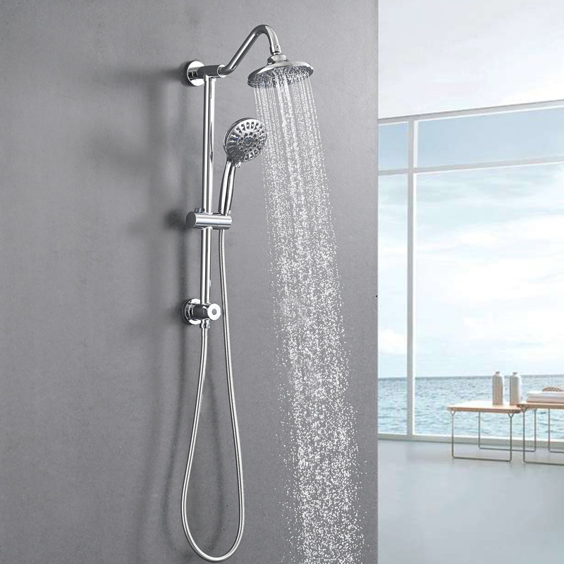 Pomme de douche à pluie de 6 po et poche pour la salle de bain - Douche paisible de luxe, Chrome chrome