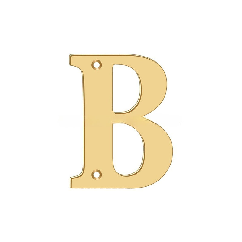 4" H Brass House Letter, Lifetime Brass, B