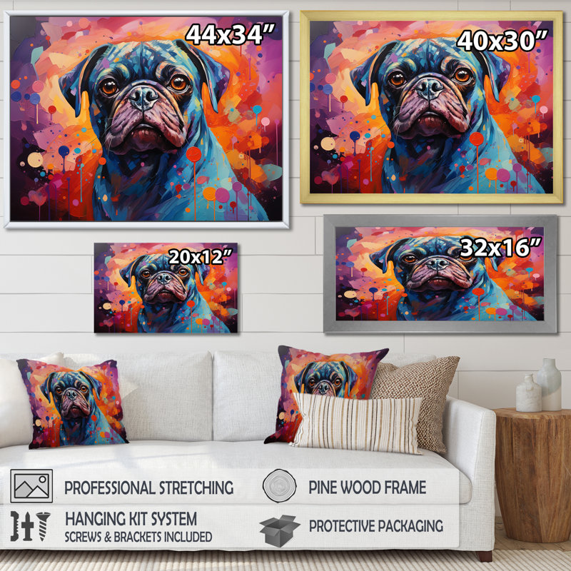 Popart carlin parade IV sur toile, H 30 po x l 40 po x P 1,5 po, Toile tendue